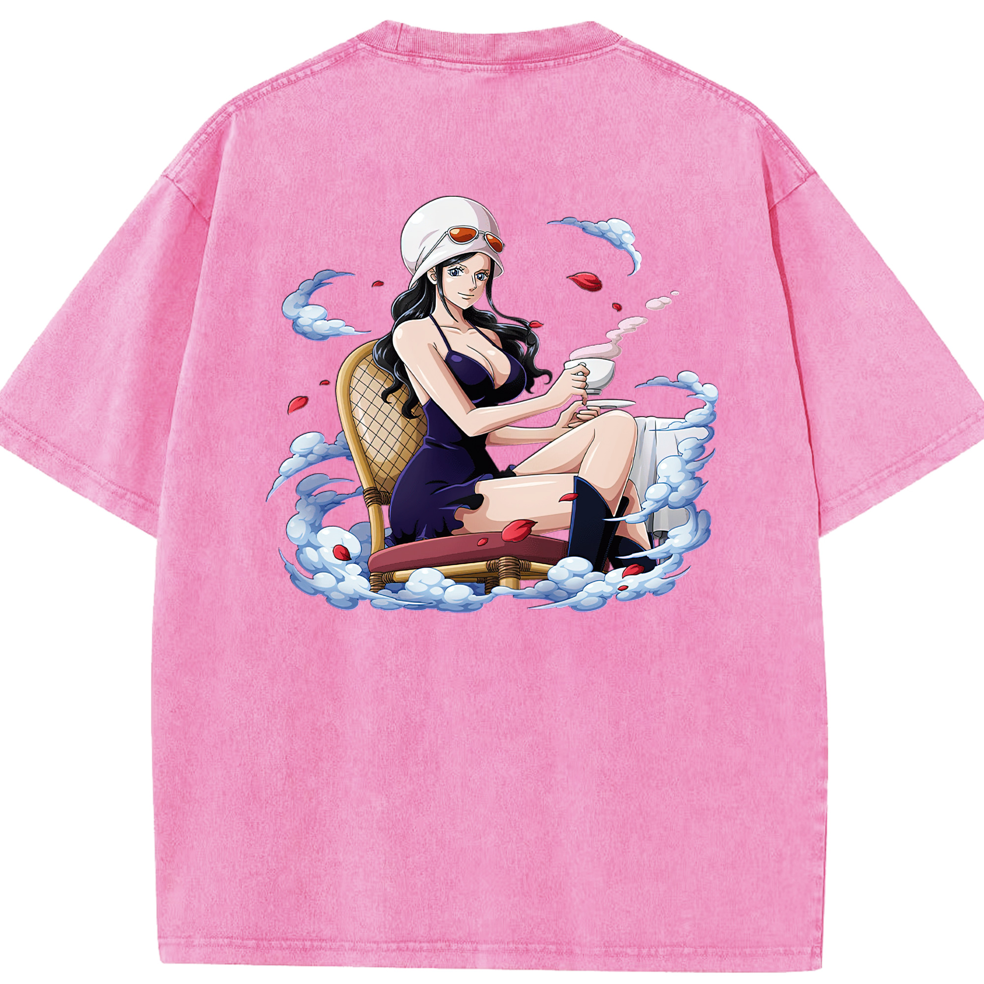 ワンピース ニコ・ロビン ONE PIECE Nico Robin 綿100% ヴィンテージ風 半袖Tシャツ（背面プリント）